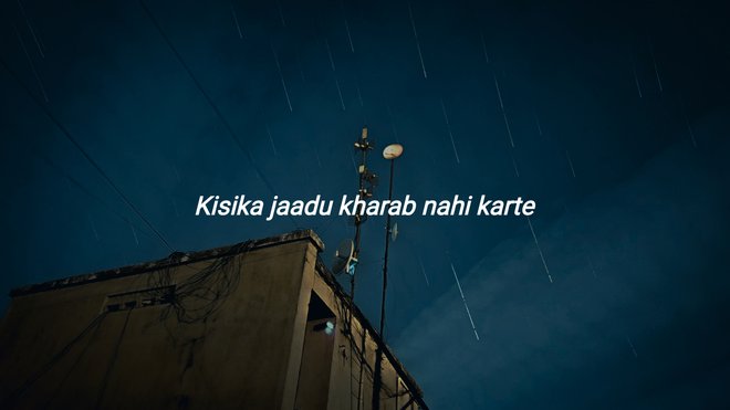 dark sky streaks above a lonely rooftop with glowing streetlights humming softly